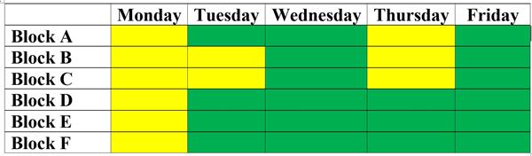 Schedule Week of March 13th